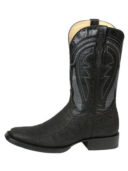 Men’s El General Western Boots - Imitation Bull Neck Black 45666