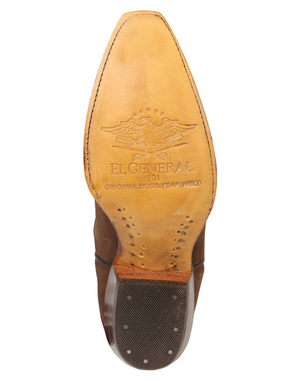 El General Women’s Embroidered Western Boots - Brown 45792
