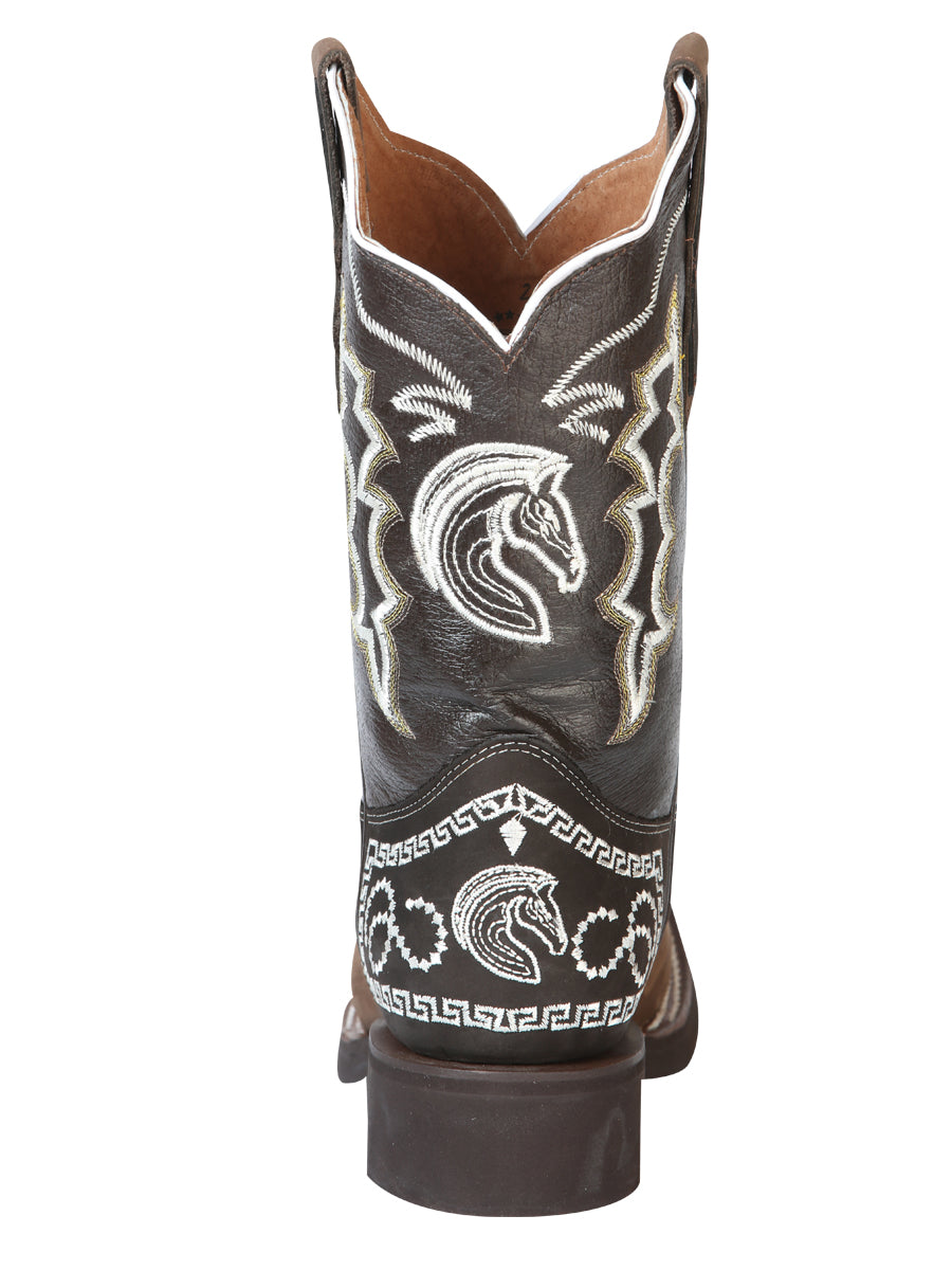 El General Rodeo Boot - Nobuck Dark Brown with Embroidery  51117