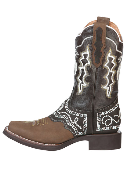 El General Rodeo Boot - Nobuck Dark Brown with Embroidery  51117
