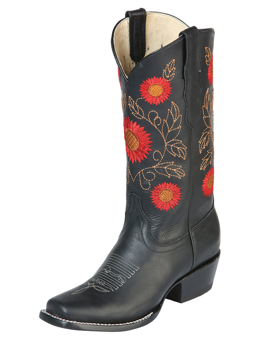 El General Women’s Western Boots Crazy Leather

 - Black  51163