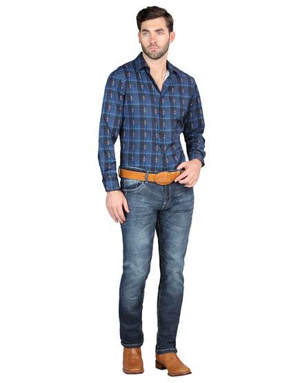 El Norteño Medium Blue Skinny Stretch Pants 126631