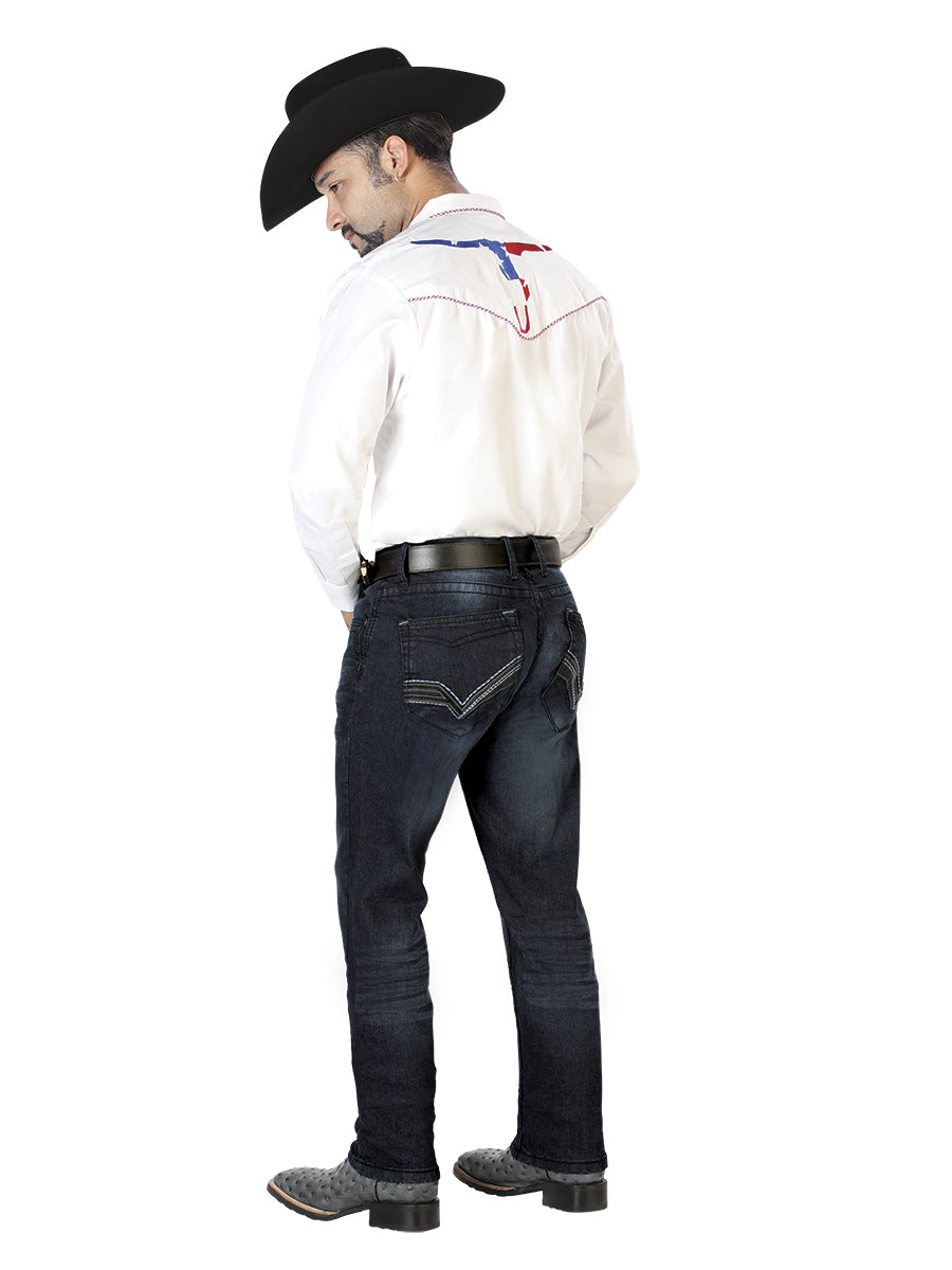 El Señor de los Cielos Embroidery Shirt White/Red 126672