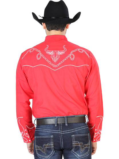 El Señor de los Cielos Embroidery Shirt Red/White 126713