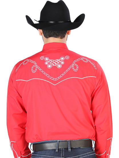 El Señor de los Cielos Embroidery Shirt Red/White 126719