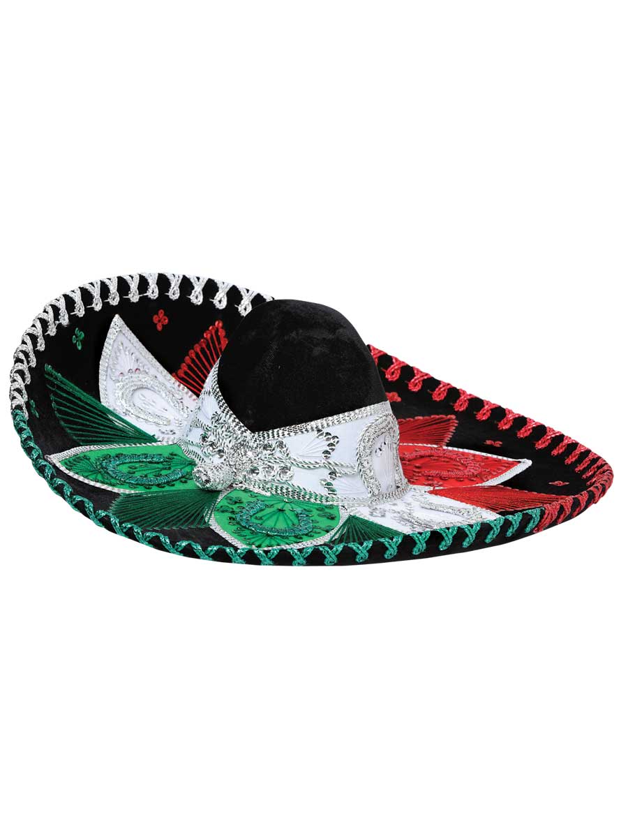 Adult Mexican Charro Hat Velvet Tricolor 600211