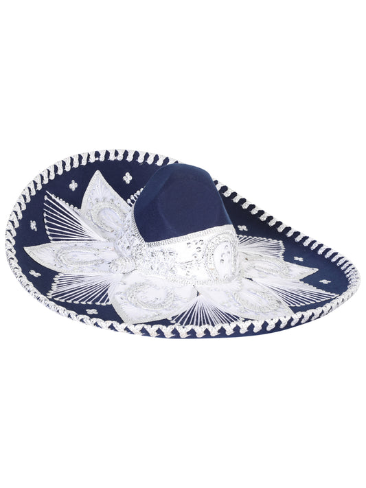 Adult Mexican Charro Hat Velvet Navy Blue/Silver 601778