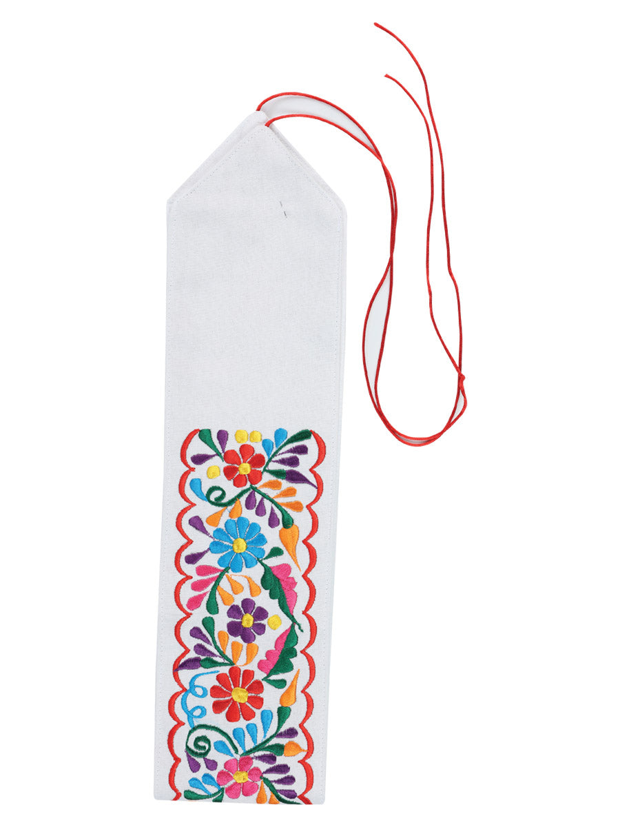 Artisanal Embroidered Belt Floral 100% Acrylic White 603175