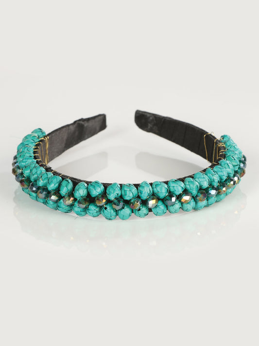 Artisanal Handcrafted Headband 100% Leaf Palm Emerald 603273