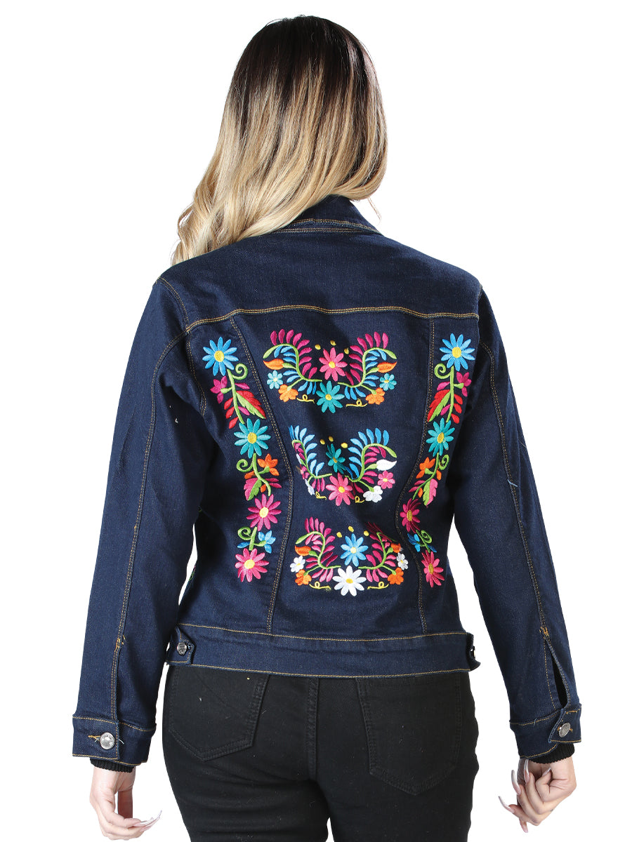 Artisanal Embroidered Jacket 50% Cotton, 50% Polyester Blue  603829