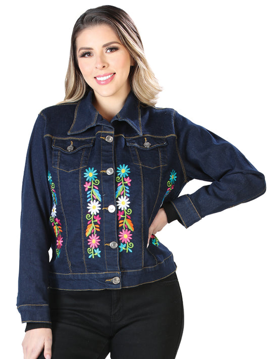 Artisanal Embroidered Jacket 50% Cotton, 50% Polyester Blue  603829