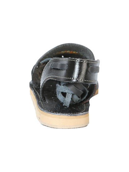Mexican Artisanal Sandals Leather Black 603919