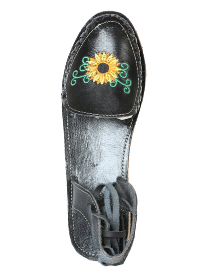 Mexican Artisanal Sandals Leather Black 603919