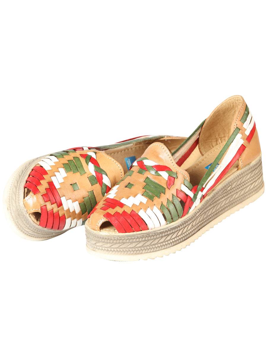 Mexican Artisanal Sandals Leather Tricolor 603942