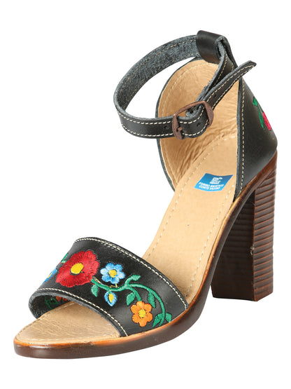 Mexican Artisanal Sandals Leather Black 603952